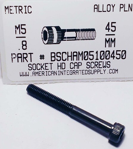 M5-.80X45mm SOCKET HEAD CAP SCREW 12.9 STEEL BLACK D912