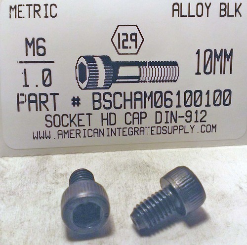 M6-1.00X10mm SOCKET HEAD CAP SCREW 12.9 STEEL BLACK D912