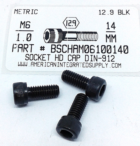 M6-1.00X14mm SOCKET HEAD CAP SCREW 12.9 STEEL BLACK D912