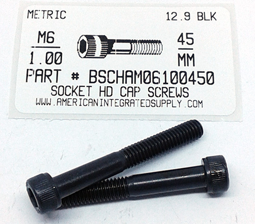 M6-1.00X45mm SOCKET HEAD CAP SCREW 12.9 STEEL BLACK D912