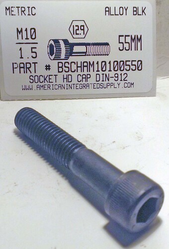 M10-1.50X55mm SOCKET HEAD CAP SCREW 12.9 STEEL BLACK D912