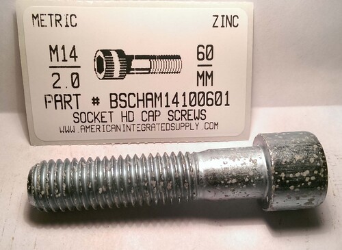 M14-2.00X60mm SOCKET HEAD CAP SCREW 12.9 STEEL ZINC D912