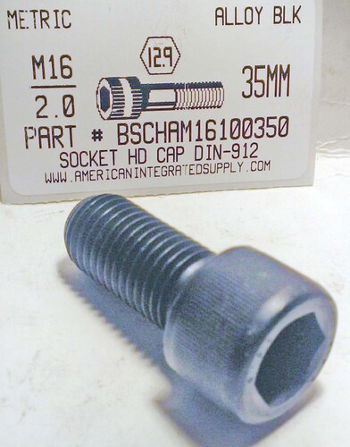 M16-2.00X35mm SOCKET HEAD CAP SCREW 12.9 STEEL BLACK D912