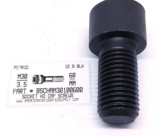 M30-3.50X60mm SOCKET HEAD CAP SCREW 12.9 STEEL BLACK D912