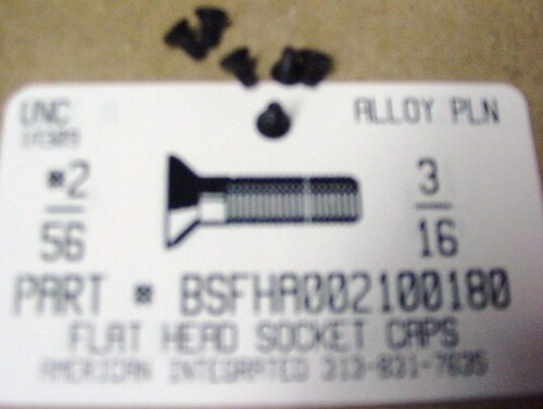 #2-56X3/16 FLAT HEAD SOCKET CAP SCREW ALLOY STEEL BLACK