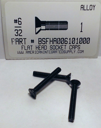 #6-32X1 FLAT HEAD SOCKET CAP SCREW ALLOY STEEL BLACK