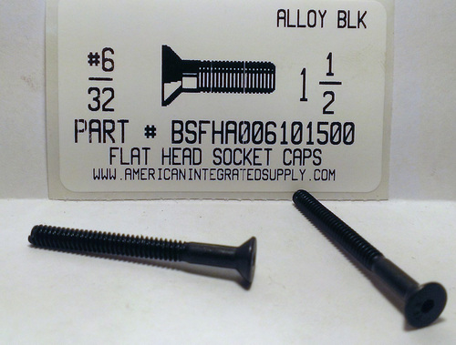 #6-32X1-1/2 FLAT HEAD SOCKET CAP SCREW ALLOY STEEL BLACK