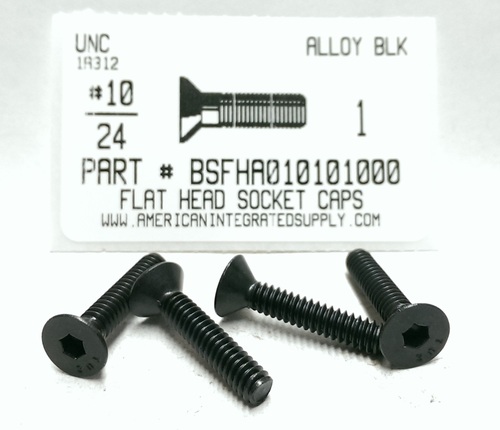 #10-24X1 FLAT HEAD SOCKET CAP SCREW ALLOY STEEL BLACK