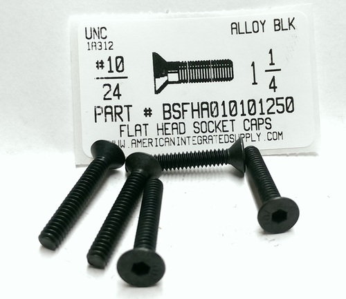 #10-24X1-1/4 FLAT HEAD SOCKET CAP SCREW ALLOY STEEL BLACK