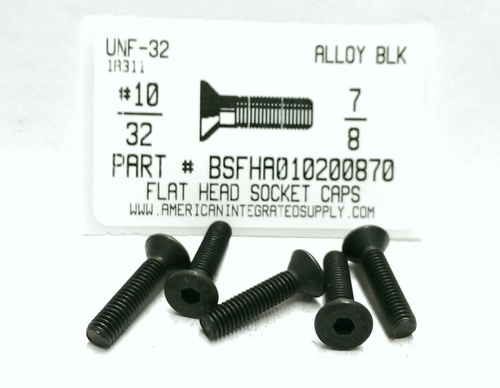 #10-32X7/8 FLAT HEAD SOCKET CAP SCREW ALLOY STEEL BLACK