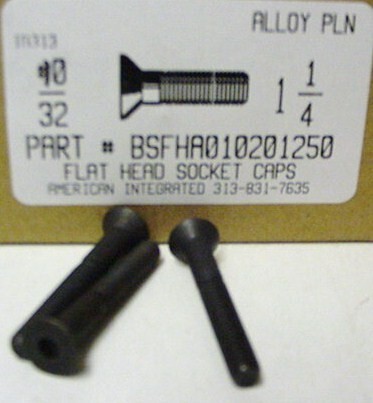 #10-32X1-1/4 FLAT HEAD SOCKET CAP SCREW ALLOY STEEL BLACK