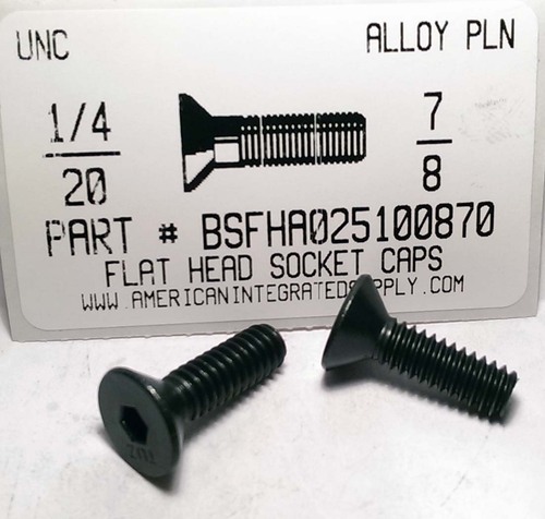 1/4-20X7/8 FLAT HEAD SOCKET CAP SCREW ALLOY STEEL BLACK