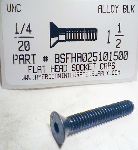 1/4-20X1-1/2 FLAT HEAD SOCKET CAP SCREW ALLOY STEEL BLACK