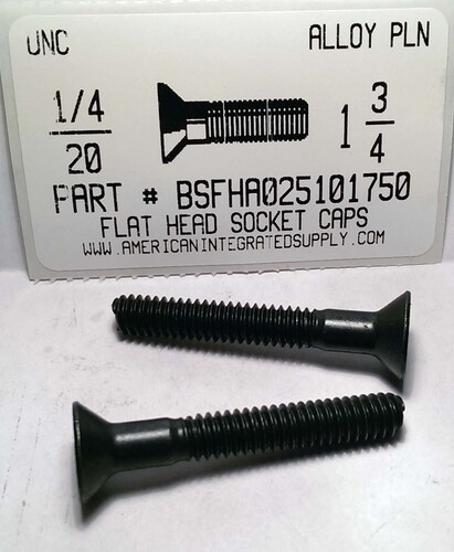 1/4-20X1-3/4 FLAT HEAD SOCKET CAP SCREW ALLOY STEEL BLACK