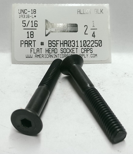 5/16-18X2-1/4 FLAT HEAD SOCKET CAP SCREW ALLOY STEEL BLACK