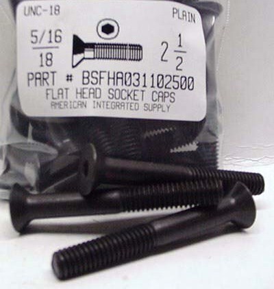 5/16-18X2-1/2 FLAT HEAD SOCKET CAP SCREW ALLOY STEEL BLACK