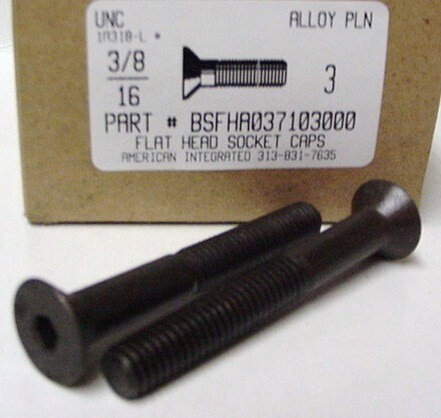 3/8-16X3 FLAT HEAD SOCKET CAP SCREW ALLOY STEEL BLACK