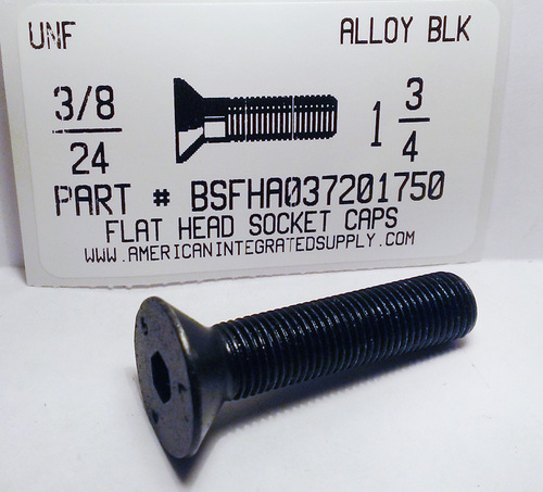 3/8-24X1-3/4 FLAT HEAD SOCKET CAP SCREW ALLOY STEEL BLACK