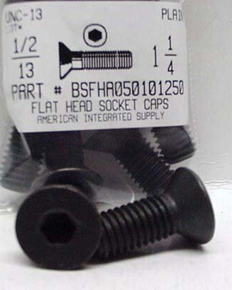 1/2-13X1-1/4 FLAT HEAD SOCKET CAP SCREW ALLOY STEEL BLACK