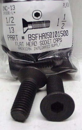 1/2-13X1-1/2 FLAT HEAD SOCKET CAP SCREW ALLOY STEEL BLACK