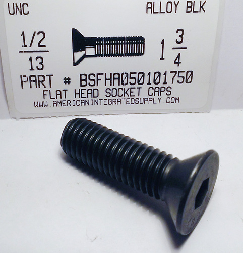 1/2-13X1-3/4 FLAT HEAD SOCKET SCREW ALLOY STEEL BLACK