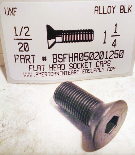 1/2-20X1-1/4 FLAT HEAD SOCKET CAP SCREW ALLOY STEEL BLACK