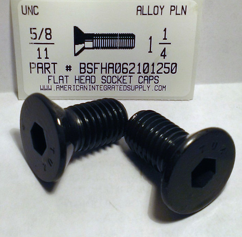 5/8-11X1-1/4 FLAT HEAD SOCKET CAP SCREW ALLOY STEEL BLACK