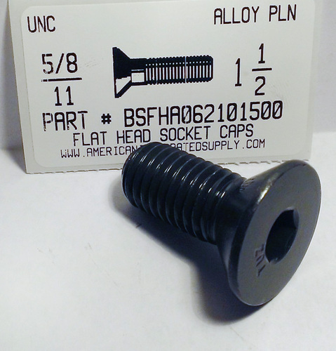 5/8-11X1-1/2 FLAT HEAD SOCKET CAP SCREW ALLOY STEEL BLACK