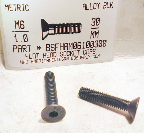 M6-1.00X30mm FLAT HEAD SOCKET CAP SCREW 10.9 STEEL BLACK D7991