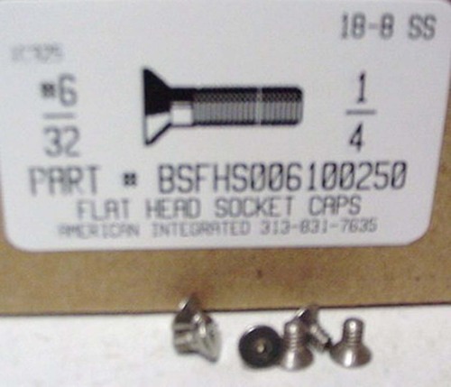 #6-32X1/4 FLAT HEAD SOCKET CAP SCREW 18-8 STAINLESS STEEL