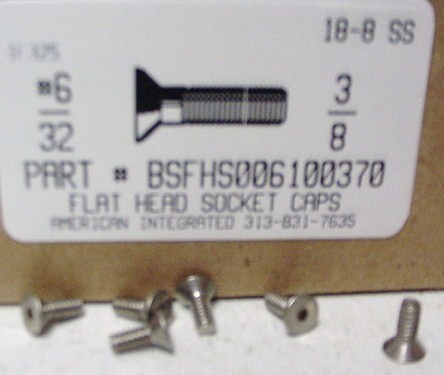 #6-32X3/8 FLAT HEAD SOCKET CAP SCREW 18-8 STAINLESS STEEL