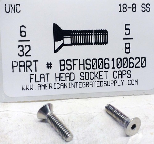 #6-32X5/8 FLAT HEAD SOCKET CAP SCREW 18-8 STAINLESS STEEL