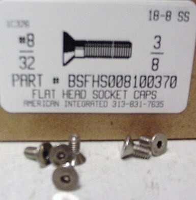 #8-32X3/8 FLAT HEAD SOCKET CAP SCREW 18-8 STAINLESS STEEL