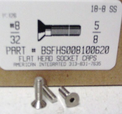 #8-32X5/8 FLAT HEAD SOCKET CAP SCREW 18-8 STAINLESS STEEL