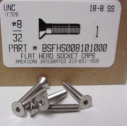 #8-32X1 FLAT HEAD SOCKET CAP SCREW 18-8 STAINLESS STEEL