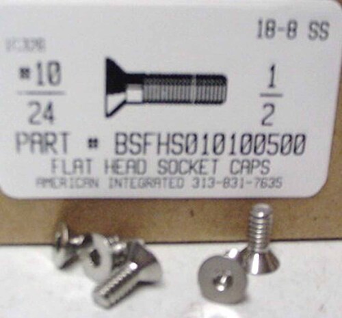 #10-24X1/2 FLAT HEAD SOCKET CAP SCREW 18-8 STAINLESS STEEL