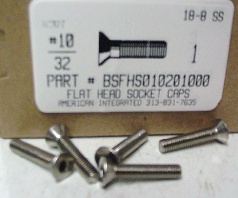 #10-32X1 FLAT HEAD SOCKET CAP SCREW 18-8 STAINLESS STEEL