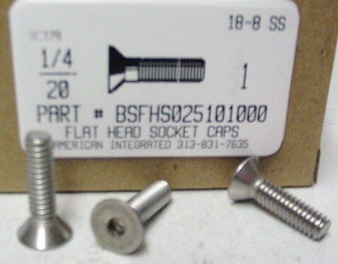 1/4-20X1 FLAT HEAD SOCKET CAP SCREW 18-8 STAINLESS STEEL