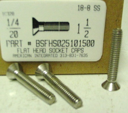 1/4-20X1-1/2 FLAT HEAD SOCKET CAP SCREW 18-8 STAINLESS STEEL