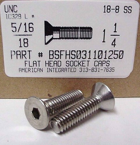 5/16-18X1-1/4 FLAT SOCKET CAP SCREW 18-8 STAINLESS STEEL