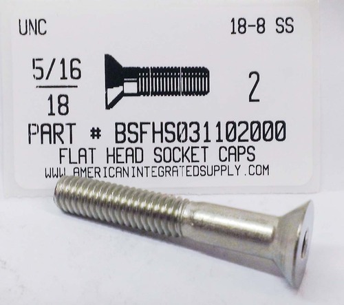 5/16-18X2 FLAT HEAD SOCKET CAP SCREW 18-8 STAINLESS STEEL