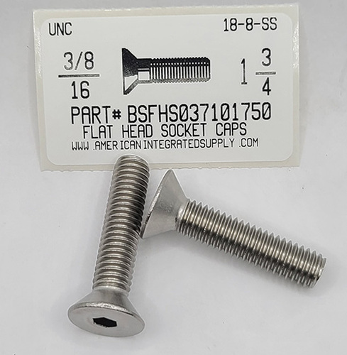 3/8-16X1-3/4 FLAT HEAD SOCKET CAP SCREW 18-8 STAINLESS STEEL