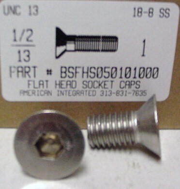 1/2-13X1 FLAT HEAD SOCKET CAP SCREW 18-8 STAINLESS STEEL