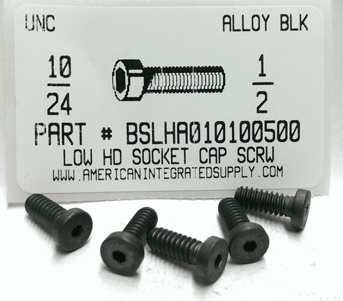 #10-24X1/2 LOW HEAD SOCKET CAP SCREW ALLOY STEEL PLAIN