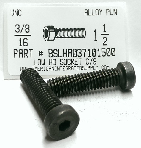 3/8-16X1-1/2 LOW HEAD SOCKET CAP SCREW ALLOY STEEL PLAIN