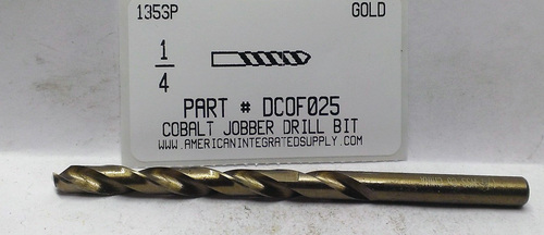 1/4 COBALT DRILL JOBBER LENGTH GOLD