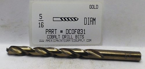 5/16 COBALT DRILL JOBBER LENGTH GOLD