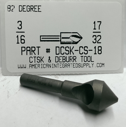 3/16"-17/32" COUNTERSINK TOOL & DEBURR 82 DEGREE 9/16 DIAMETER HEAD