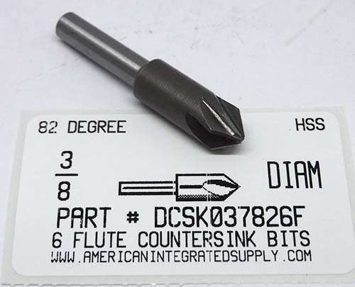 3/8" 6 FLUTE COUNTERSINK HSS 82 DEGREE