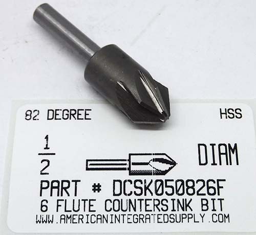 1/2" 6 FLUTE COUNTERSINK HSS 82 DEGREE